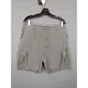 Pendleton Mens Shorts 38 Green Cargo Adjustable Waist VTG 90s Y2k 100% Cotton